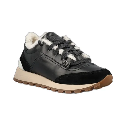 Shearling Lace-Up Sneakers