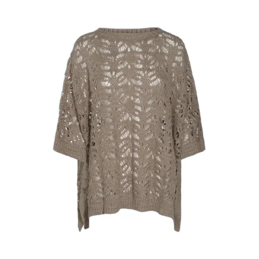 Openwork Knitted Crewneck Jumper