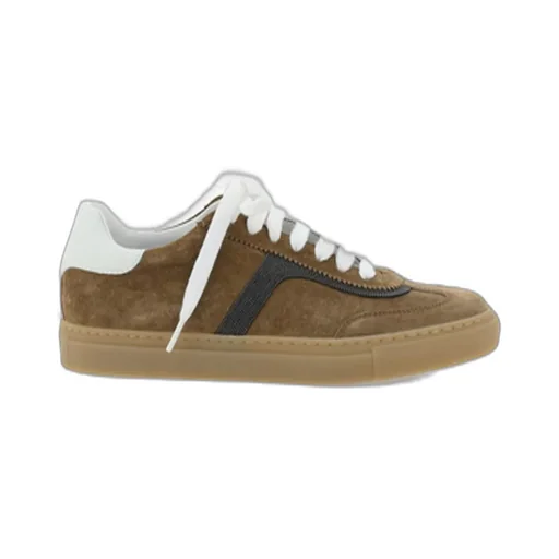 Bead-Embellished Lace-Up Sneakers