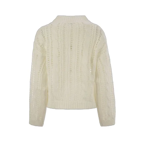 Cable-Knit Mesh Jumper