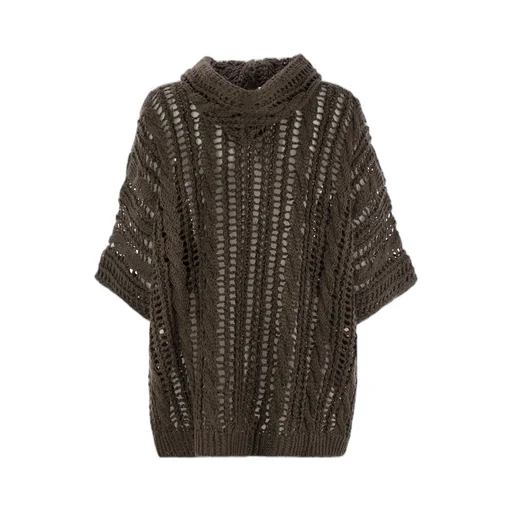 Zip-Up Hooded Knitted Cardigan