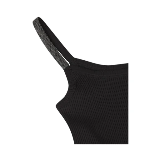 Monile-Embellished Ribbed Top
