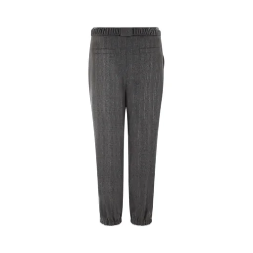 Belted-Waist Ankle Zipped Trousers