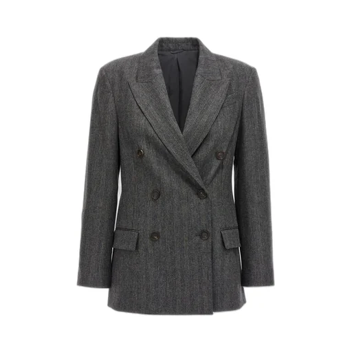 Striped Double-Breasted Blazer