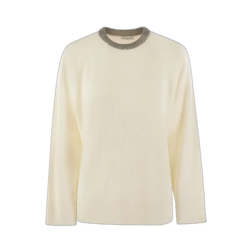 Crewneck Ribbed Knitted Jumper
