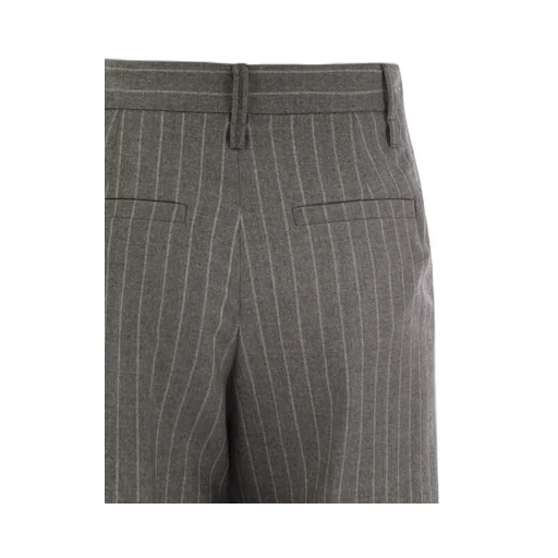 Pinstriped Wide-Leg Trousers