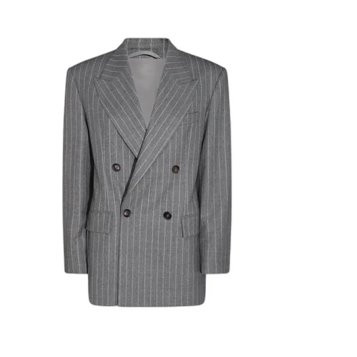 Striped Double-Breasted Jacket