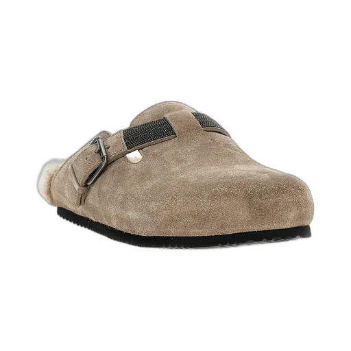 Monile-Detailed Slip-On Sandals