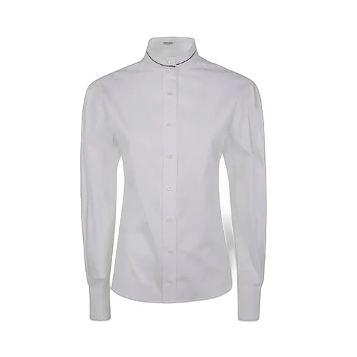 Monili-Detailed Button-Up Poplin Shirt