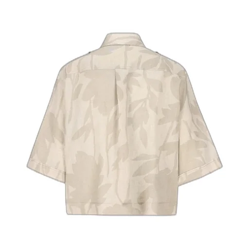 Leaf Printed Short-Sleeved Shirt