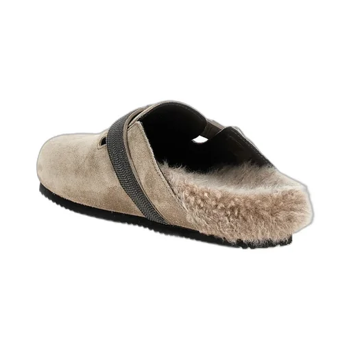 Monile-Detailed Slip-On Sandals