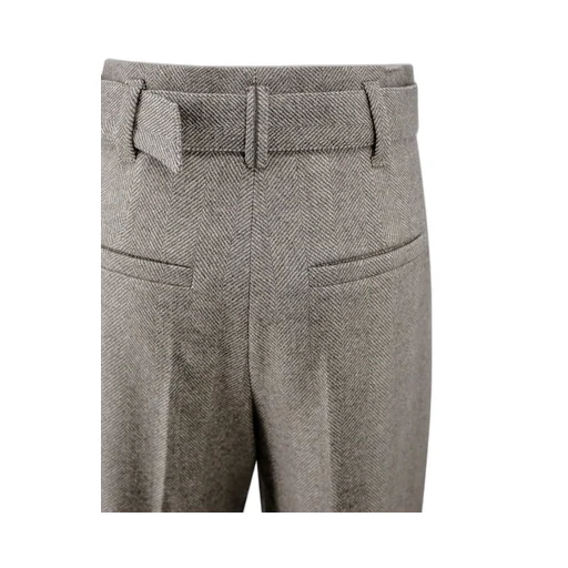 Chevron Loose Fit Belted Trousers