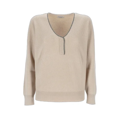 English-Rib V-Neck Jumper