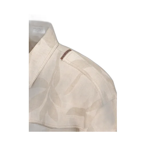 Leaf Printed Short-Sleeved Shirt
