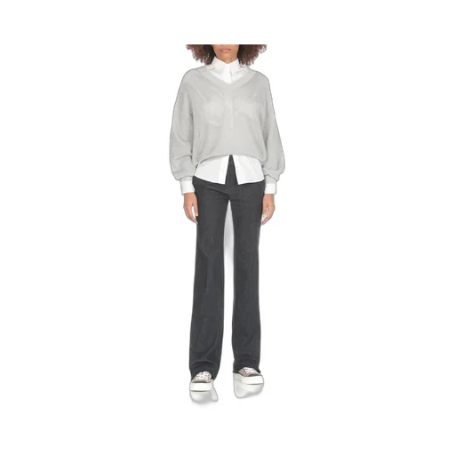 High-Waisted Flared Trousers