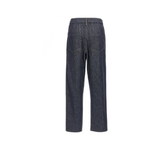 Elasticated Waistband Straight-Leg Jeans