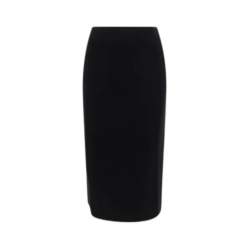 Straight Hem Knitted Midi Skirt