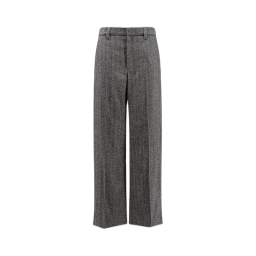 Straight Leg Herringbone Trousers