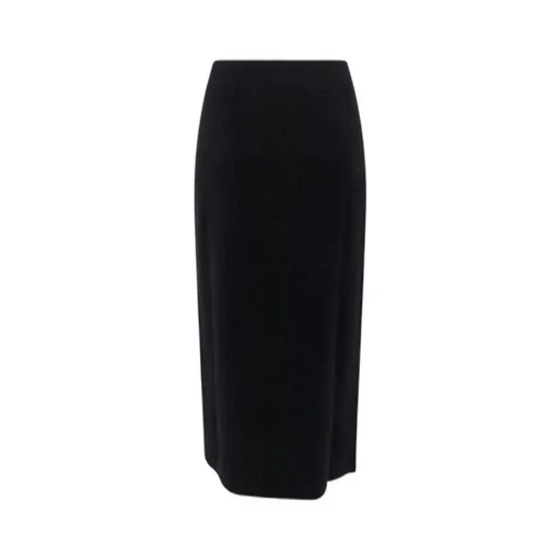 Straight Hem Knitted Midi Skirt