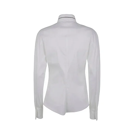 Monili-Detailed Button-Up Poplin Shirt