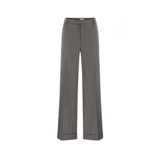 Pinstriped Wide-Leg Trousers