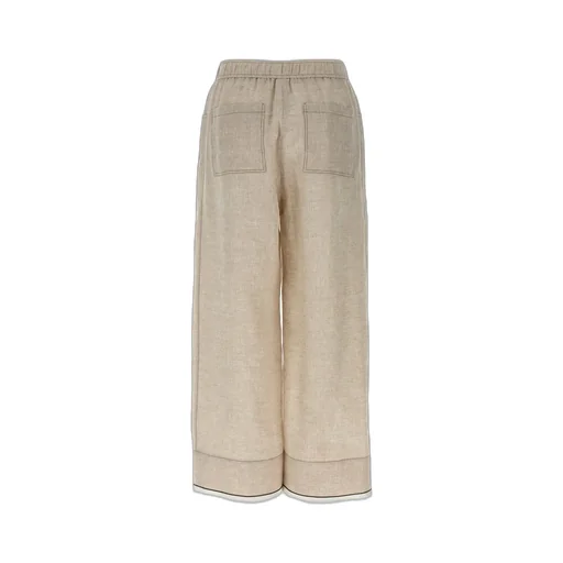 Elasticated Waistband Straight-Leg Trousers