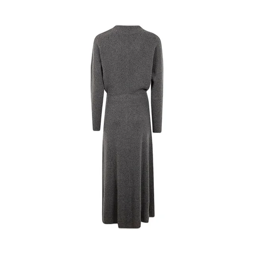V-Neck Knitted Midi Dress