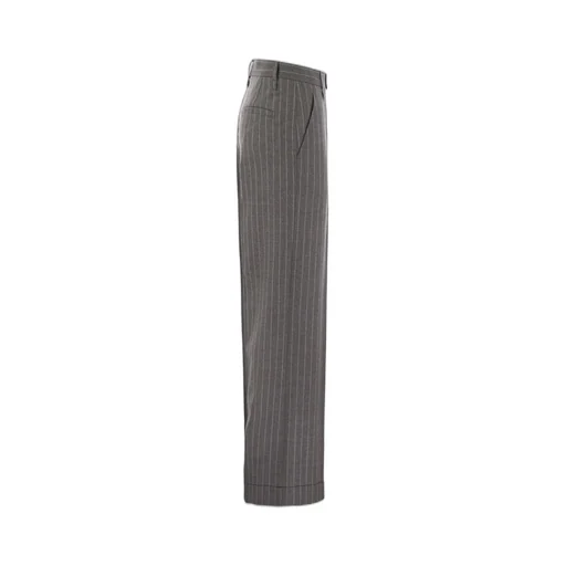 Pinstriped Wide-Leg Trousers