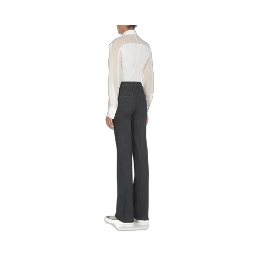 High-Waisted Flared Trousers