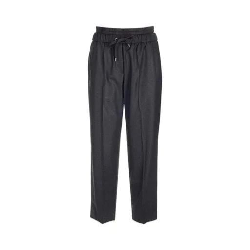 Drawstring High-Waisted Trousers