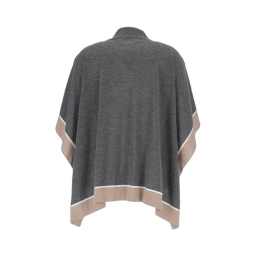 Turtleneck Knitted Cape Jacket