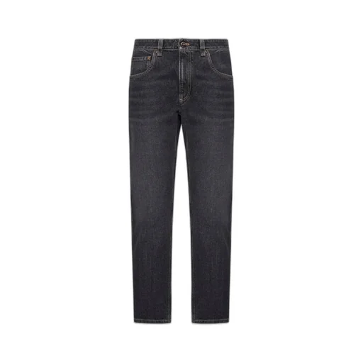 Logo Patch Straight Leg Jeans