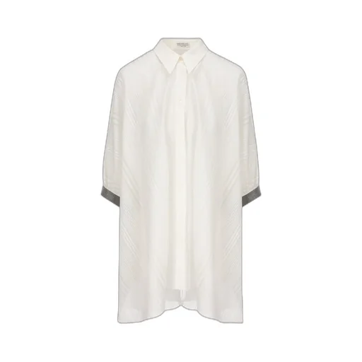 Semi-Sheer Straight Hem Shirt