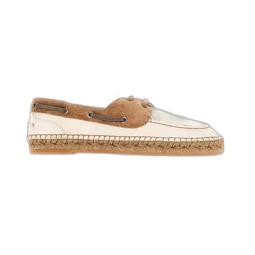Panelled Lace-Up Flat Shoes