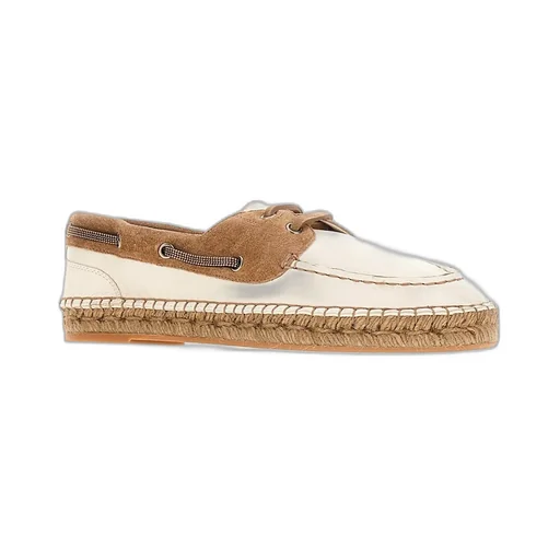 Panelled Lace-Up Flat Shoes