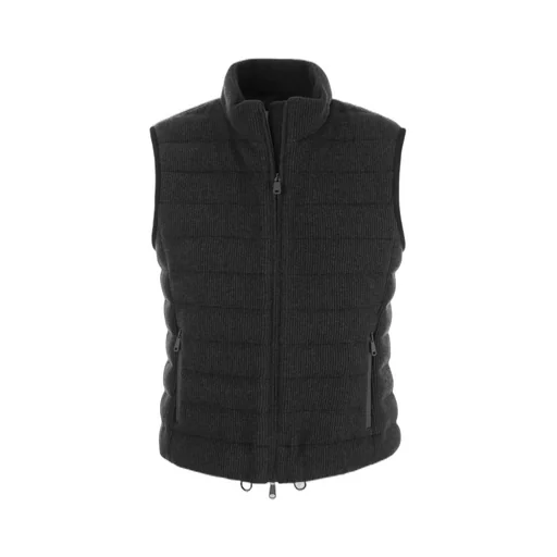 Ribbed-Knit Sleeveless Down Jacket