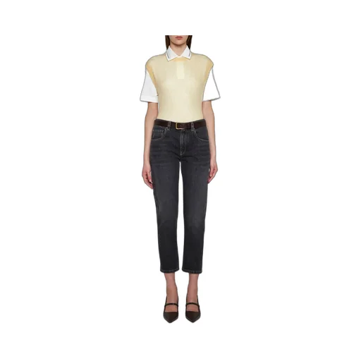 Logo Patch Straight Leg Jeans