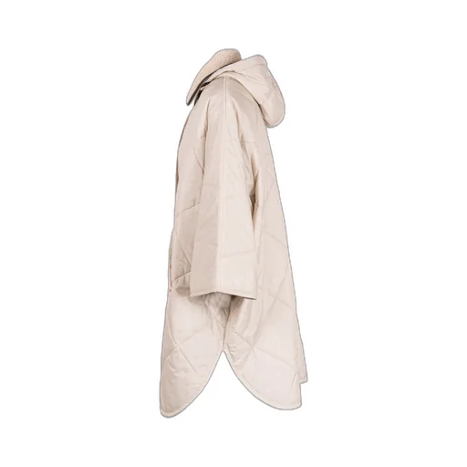 Wide-Sleeved Drawstring Quilted Coat