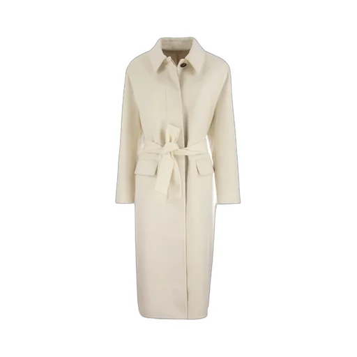 Single-Breasted Long Sleeved Belted Coat