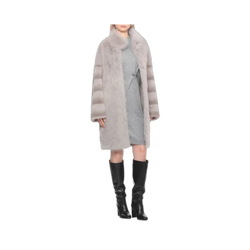 Faux Fur High Neck Coat