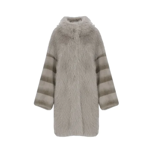 Faux Fur High Neck Coat