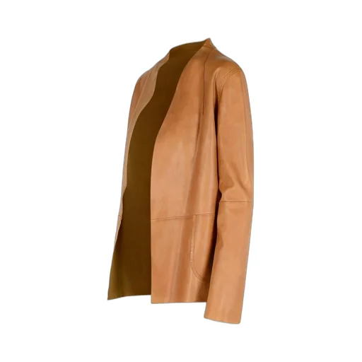 Tone-Collar Open Jacket