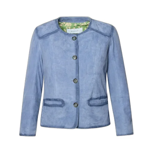 Button-Front Suede Jacket