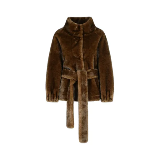 Belted Faux Fur Coat