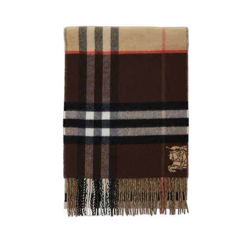Contrast Check Fringed Scarf