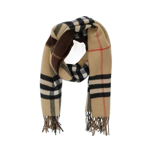 Contrast Check Fringed Scarf
