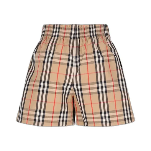 Checked Elasticated Waistband Shorts