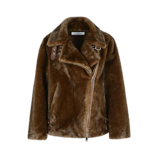 Asymmetrical Faux Fur Coat