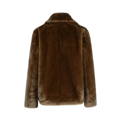 Asymmetrical Faux Fur Coat