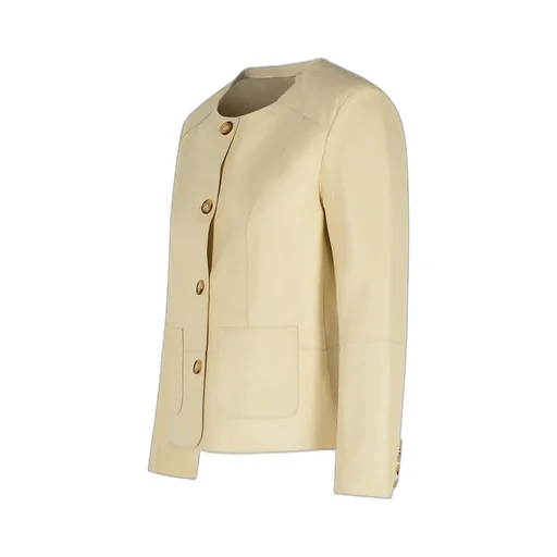 Buttoned Crew Neck Jacket